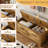 42.98" Wide Flip-Top Natural Storage Bench With Removable Cushion And Jogging Hinges Pine Entryway Bench-1020619961