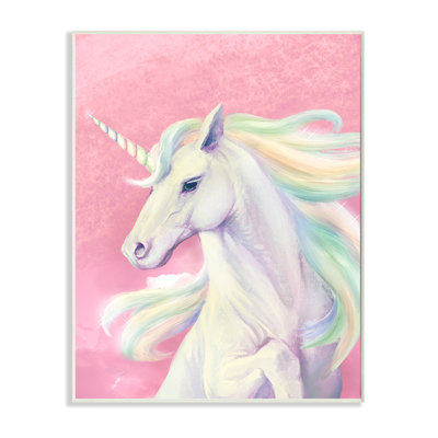 «Pink Unicorn Portrait Playful Rainbow Hair» par Ziwei Li - impression