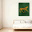 Art mural minimaliste sur toile non encadrée vert foncé 24 po x 36 po