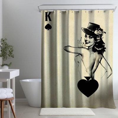 Shower Curtain MI15 – Polyester Shower Curtain, Dye Sublimation Print, 71" W × 74" L