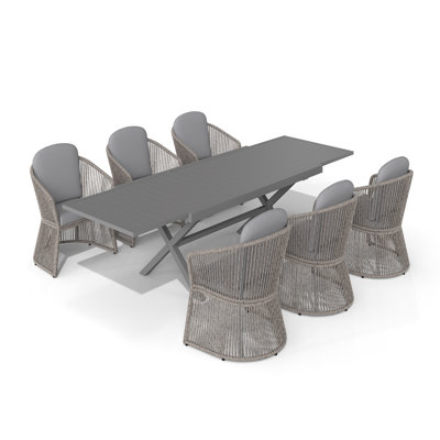 7- Piece Outdoor Dining Set With Extendable Table