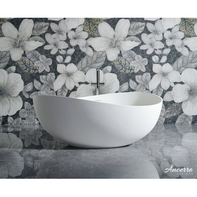 CONTOURE 63" Freestanding Solid Surface Bathtub in White