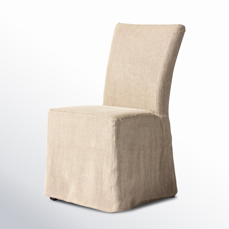 Rennie 19.75'' H Linen Upholstered Side Chair, Coffee Bean
