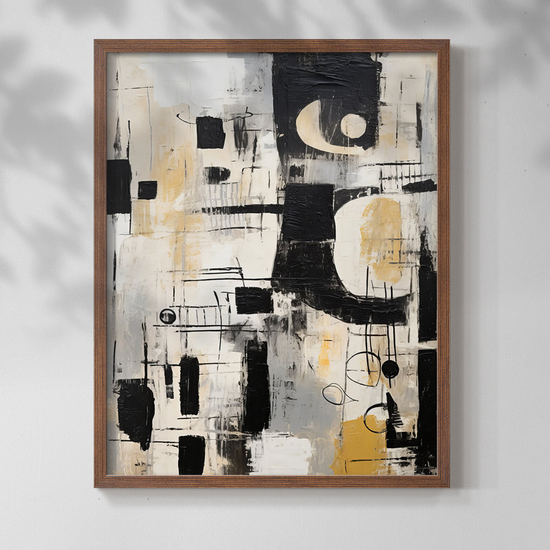 ABSTRACT Series CECXC - Impression encadrée de qualité supérieure - Prêt à accrocher - Aucun clou requis, Noyer
