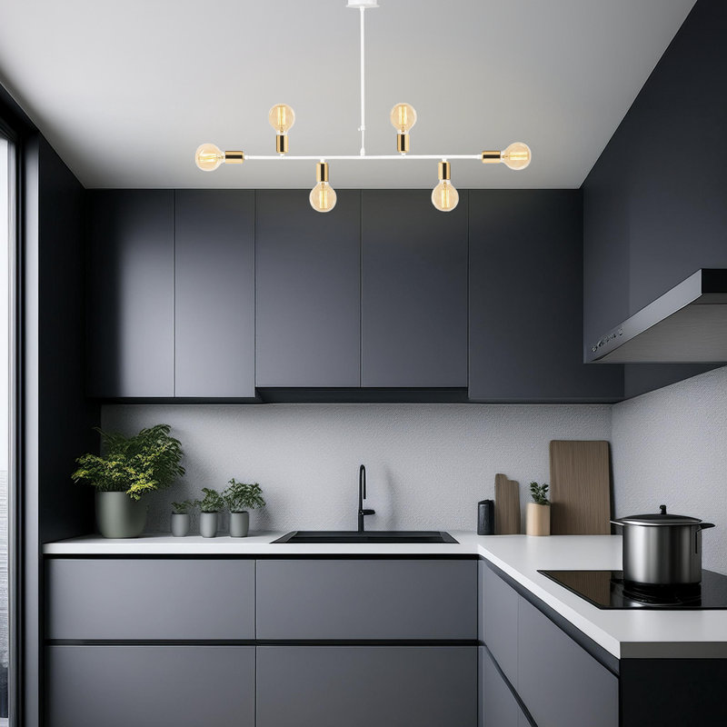 6 Lights Metal Body Chandelier