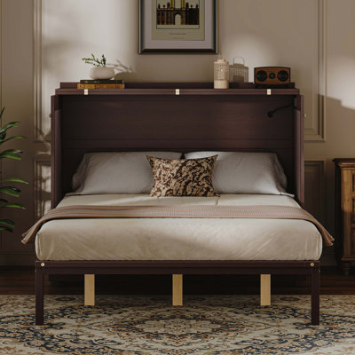 Space-Saving Vertical Murphy Bed with Built-In USB Charging and Safety Locks