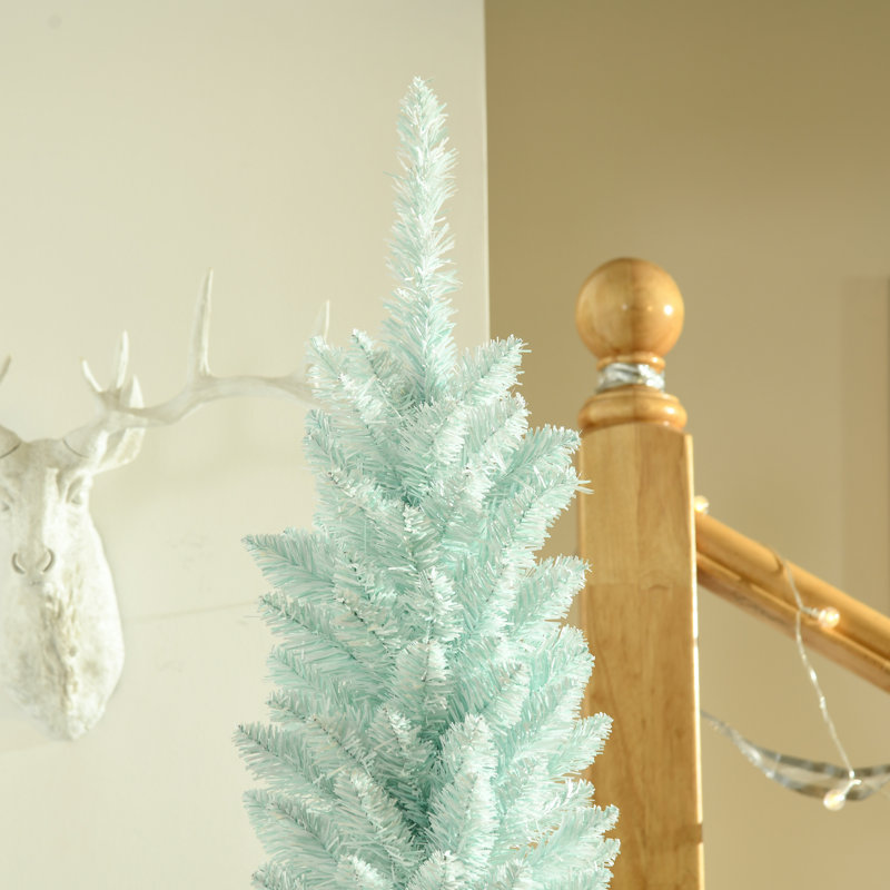 Arbre de Noël artificiel mince, arbre de Noël au crayon, bleu dégradé