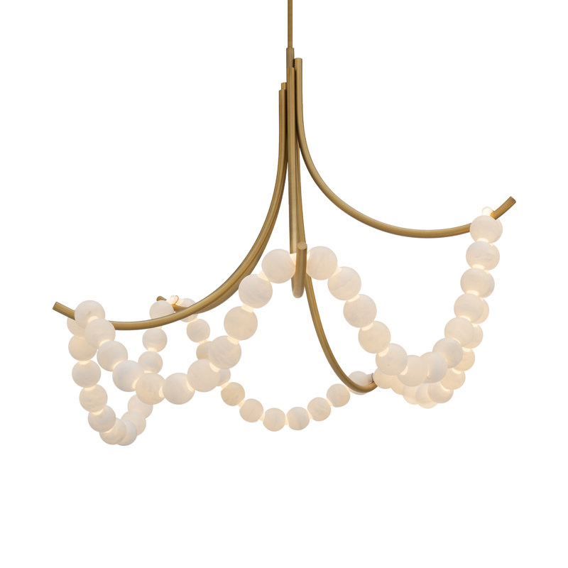 Parel LED Pendant, Aged Brass