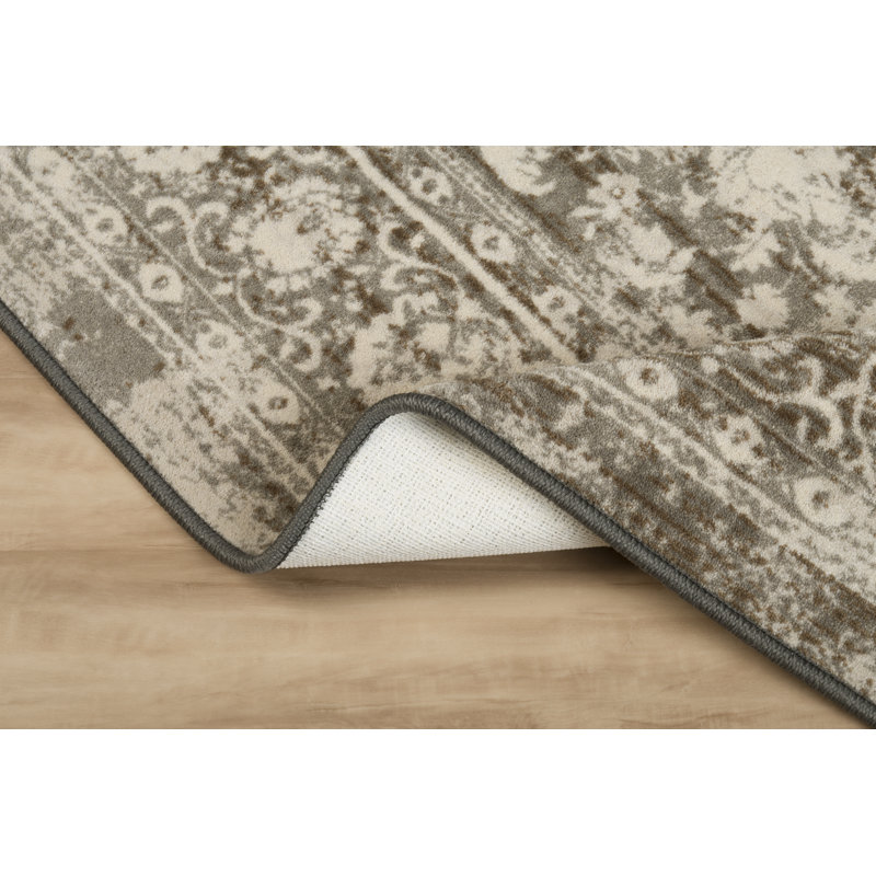 Tapis oriental kaki Goutier, Rectangle 7 pi 8 po x 10 pi 9 po