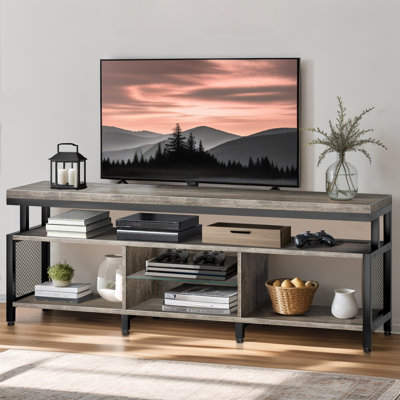 Lory 63" Industrial TV Stand , TV Console, Multifunction Media Console With LED Strip and Built-in Power Outlet