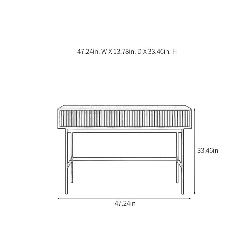 Console Modern Minimalist Luxury, Noir, noir, noir, noir, H 33,46 po x l 47,24 po x P 13,78 po