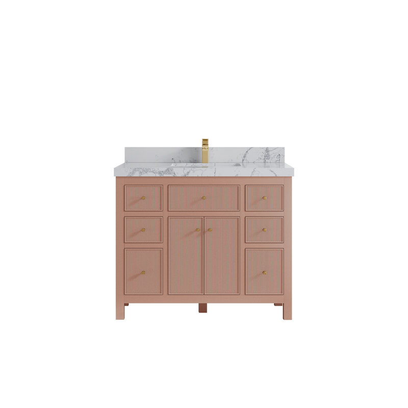 Ensemble de meuble-lavabo simple 42 po avec plateau Sonoma, Venatino, 2 po