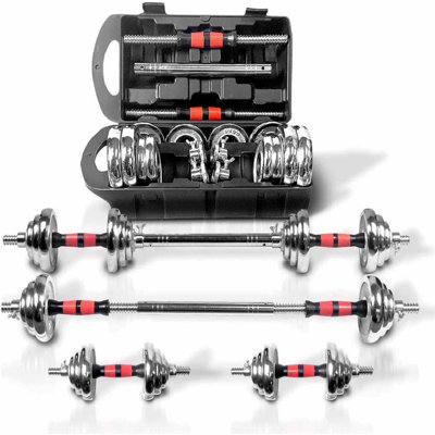 Adjustable Dumbbell Set Home Gym Cast Iron Barbell Sets With Carry Box 44Lbs Office Bedroom Workout Dumbbells For Men And Women