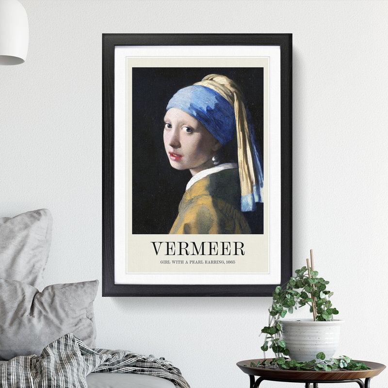 Girl With A Pearl Earring by Johannes Vermeer Framed Print, Black Framed, 36cm H x 27cm W x 2cm D