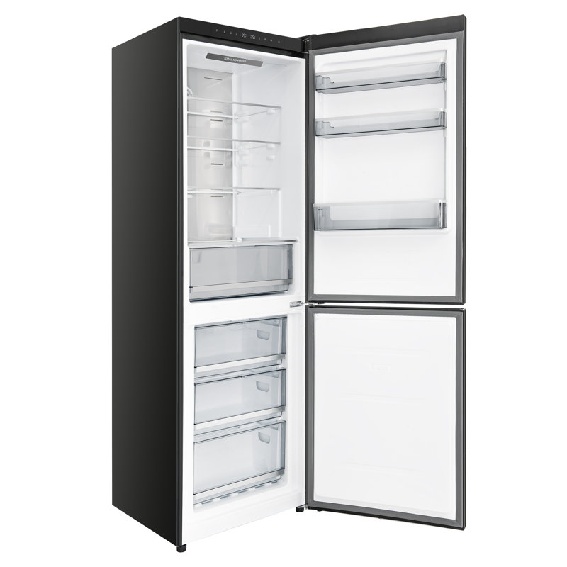Congélateur inférieur de 24 po Custodge, 10,3 po, balançoire à droite, sans givre, noir, poignées en laiton antique, Black