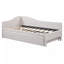 Lit de jour simple tapissier en L rembourré avec couchette escamotable, beige-40087447