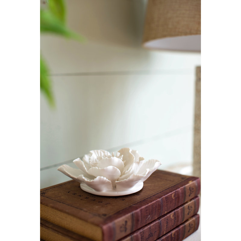 Handmade Boho Plants & Flowers Wall Decor on Ceramic / Porcelain, 2.2" H x 5.1" W x 5.1" D