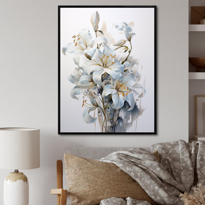 «White Lilies In Bloom Bloquet I» sur toile