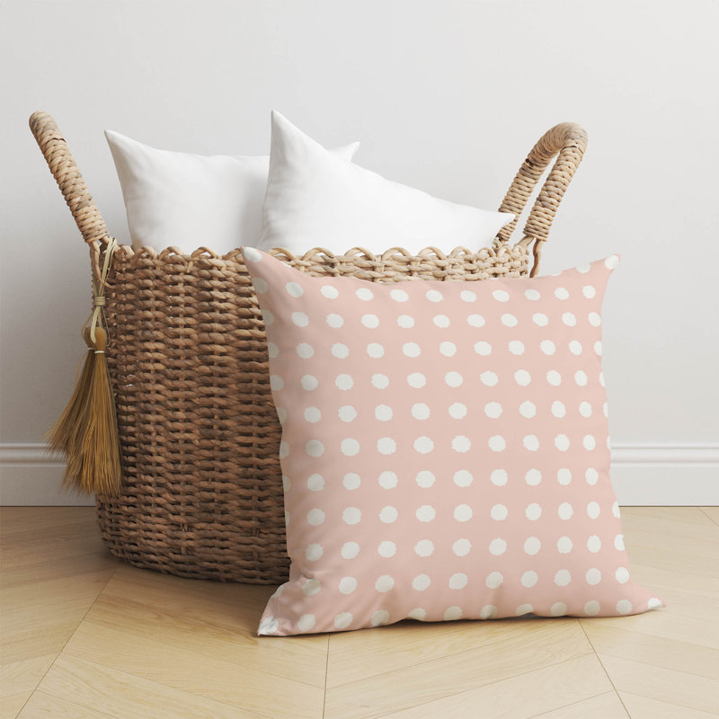 Dot Locked Pink Throw Pillow, 20"H x 20"W