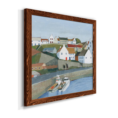 Old Coast Town I - Toile encadrée de qualité supérieure - prête à être accrochée
