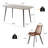 55'' Rectangular Modern Kitchen Dining Table with 4 Upholstered Dining Chairs-1253397556-1253397565