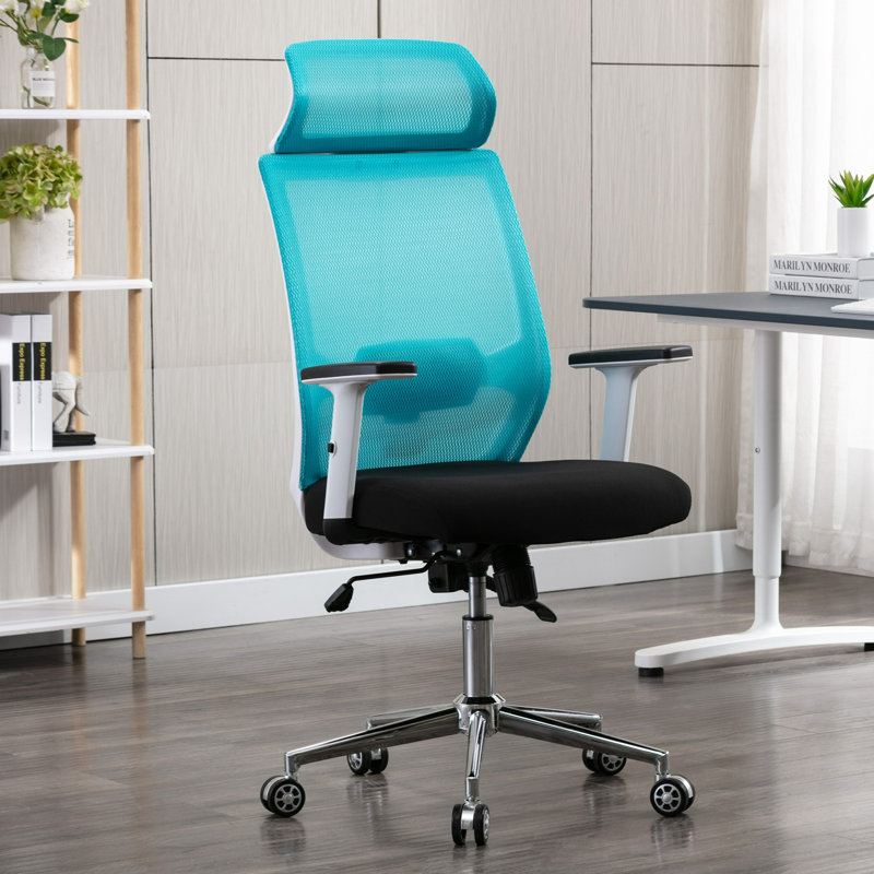 Callem Mesh Task Chair with Headrest, Aqua