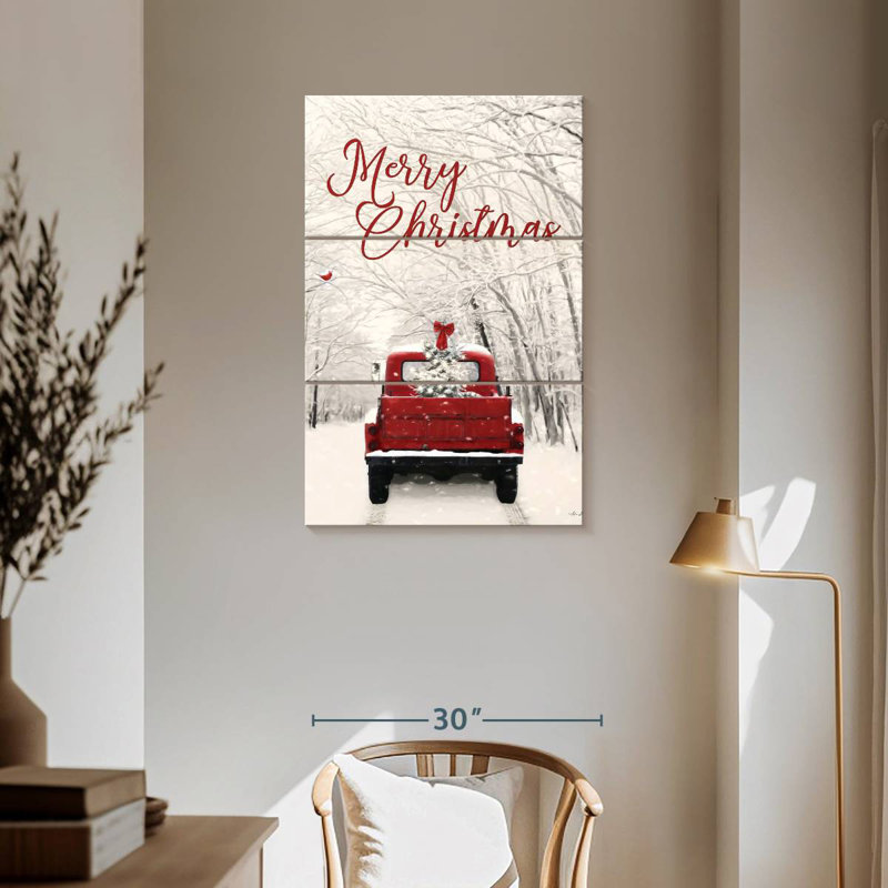Camion de joyeux Noël rétro Lelend, H 57 po x l 36 po