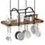 Metal，Manufactured Wood Oval Hanging Pot Rack