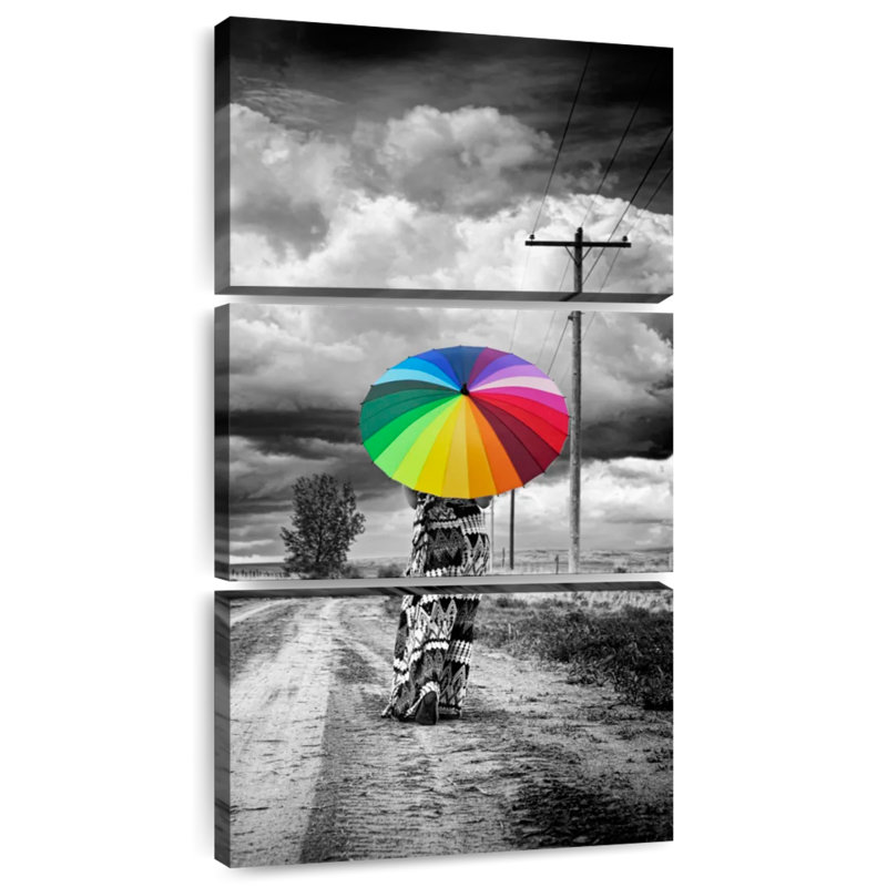 Femme au parapluie, H 27 po x l 12 po