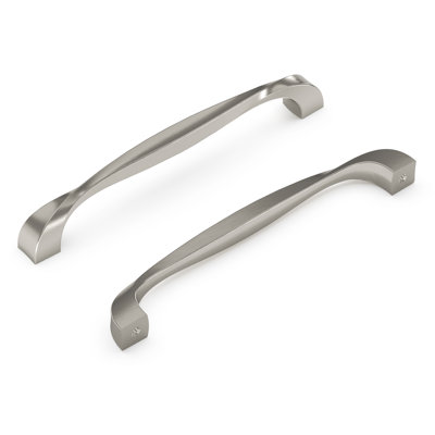 Twist Collection Handle Pull - 6-5/16" Center to Center Cabinet Pull Satin Nickel - Transitional Hardware for Drawers & Cabinets