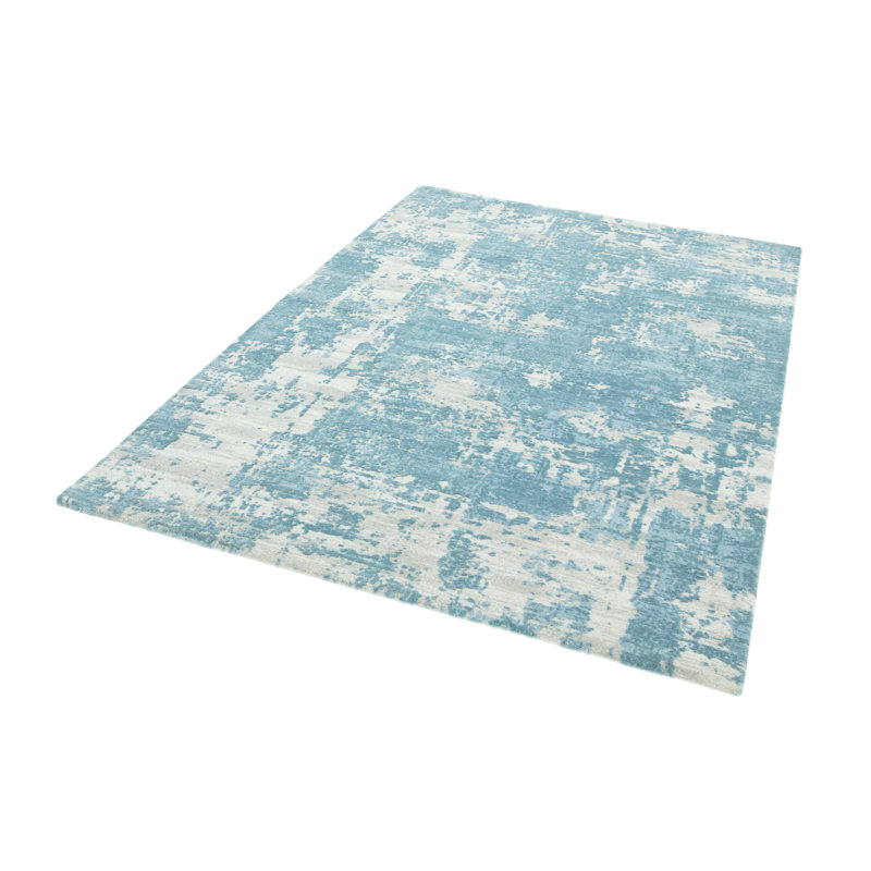 Flippen Soft Shiny Blue Area Rug, Rectangle 120 x 180cm