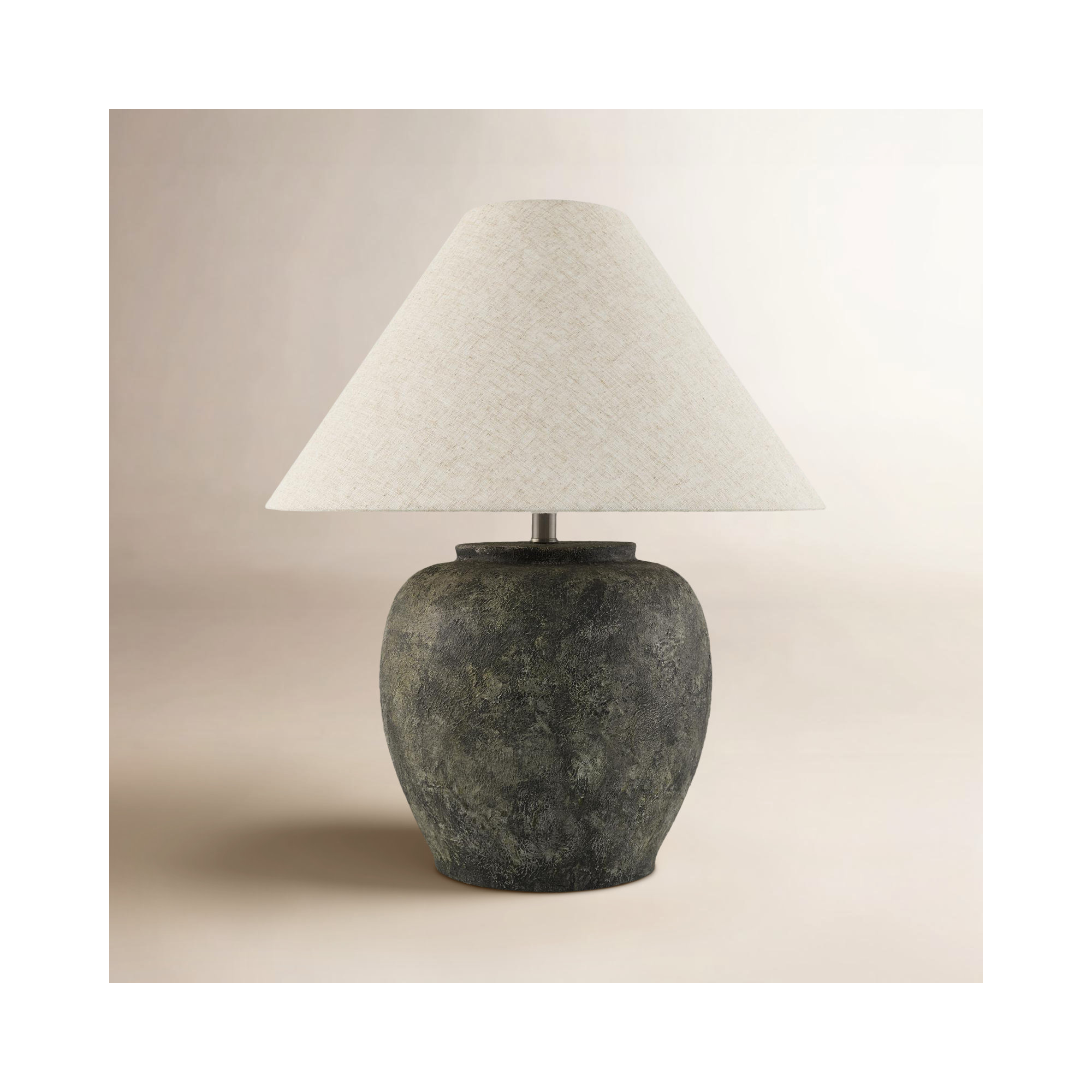 Concrete Table Lamp, Charcoal, Wheat