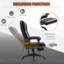 Fauteuil de bureau à 6 vibrations, 5 modes, cuir synthétique, dossier inclinable et repose-pieds rétractable, fauteuil de massage noir réglable avec vibration, dossier, hauteur, rotation à 360 °,