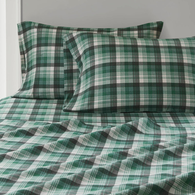 4 PCS Sheet Set Plaid, Twin Sheet Set