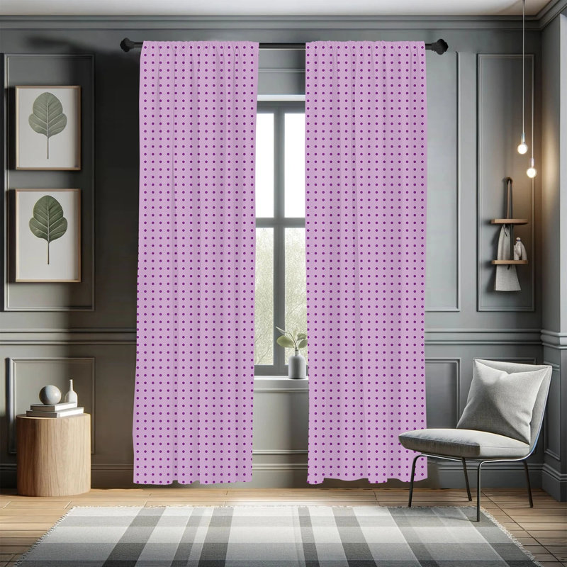 Polka Dot Semi-Sheer Rod Pocket Curtain Panels, 28" x 63"