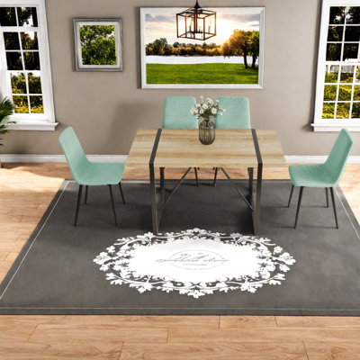 Ensembles de table de salle à manger en bois MDF peu encombrant avec chaises modernes, style industriel