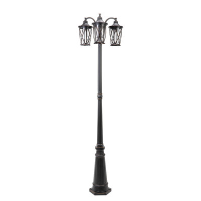 Stained Glass Seeded Lamp Post (Full) Post Lantern