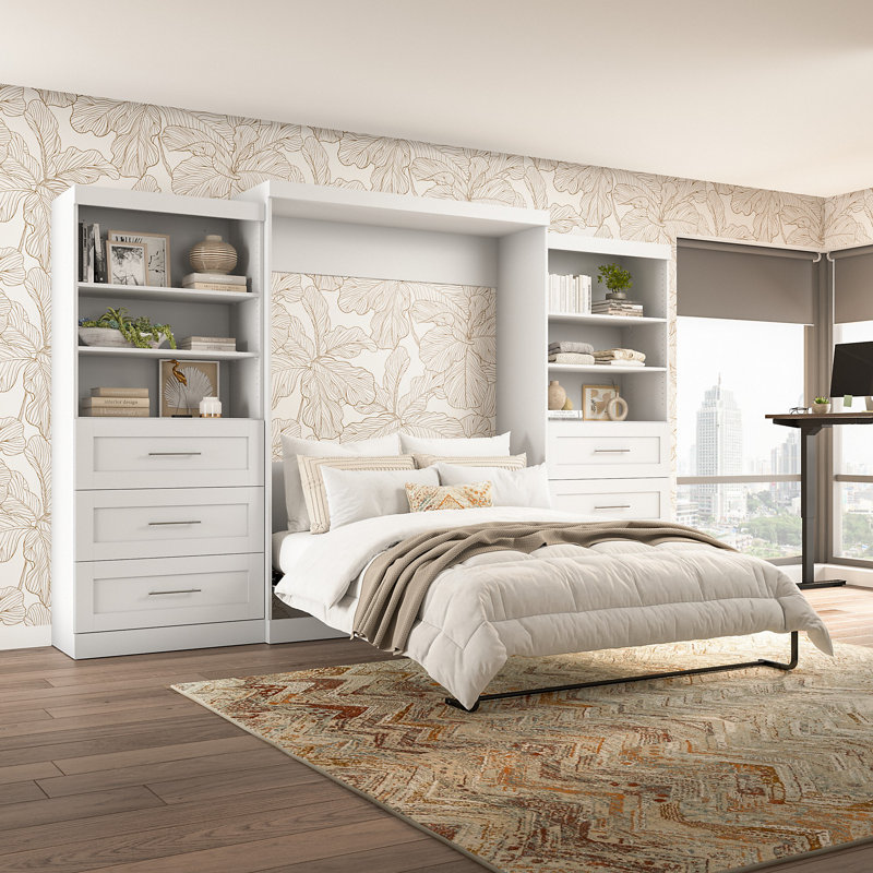 Arlex Murphy Bed, White, Queen