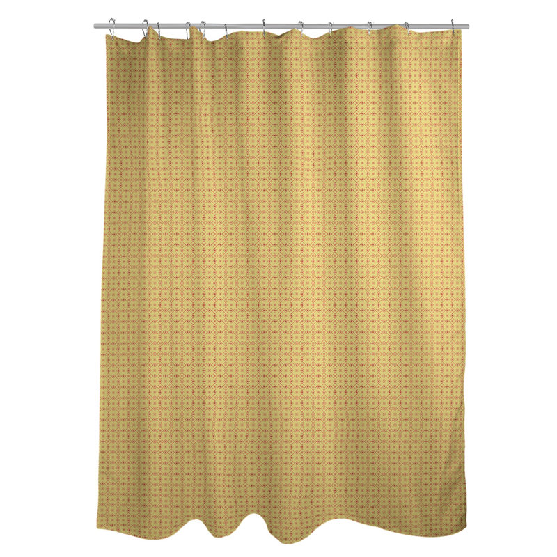 Rideau de douche simple Katelyn Elizabeth, Jaune / Rouge