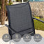 Ensemble repas d'extérieur rectangulaire pour 6 personnes avec parasol et chaises empilables-2113417597