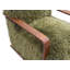 Fauteuil d'appoint 1Pc de style contemporain avec finition verte, courbes et inspirations rétro, accoudoirs en bois, siège et dossier serrés, salon principal-1632672579
