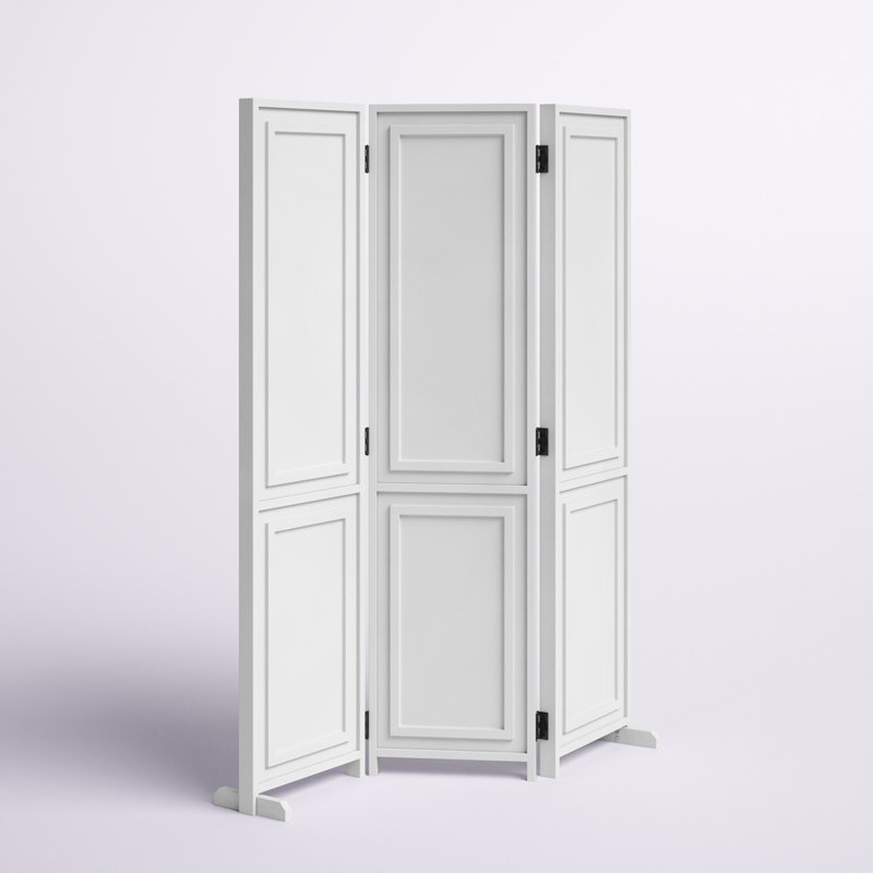 Cloison en bois massif à 3 panneaux l 53,25 po x H 70,45 po Alexsandria, Blanc