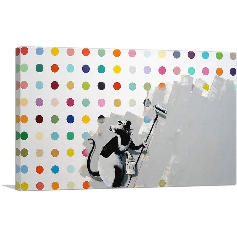 «Rat Spots Banksy contre Hirst» par Banksy, impression sur toile tendue, H 26 po x l 40 po x P 0,75 po