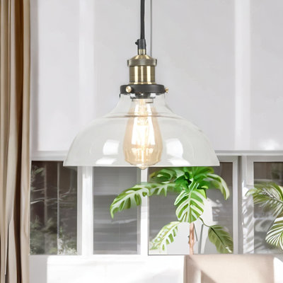 Industrial Antique Brass Effect Glass Light Shade