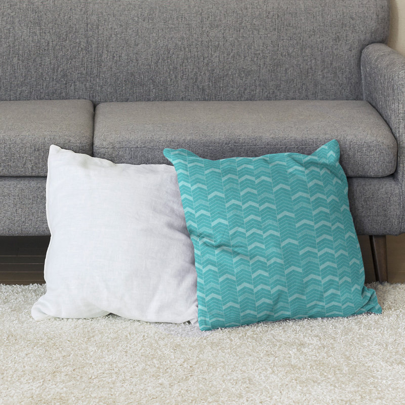 Coussin Rhonda, 40 po x 40 po, Bleu sarcelle, Bourre en polyester