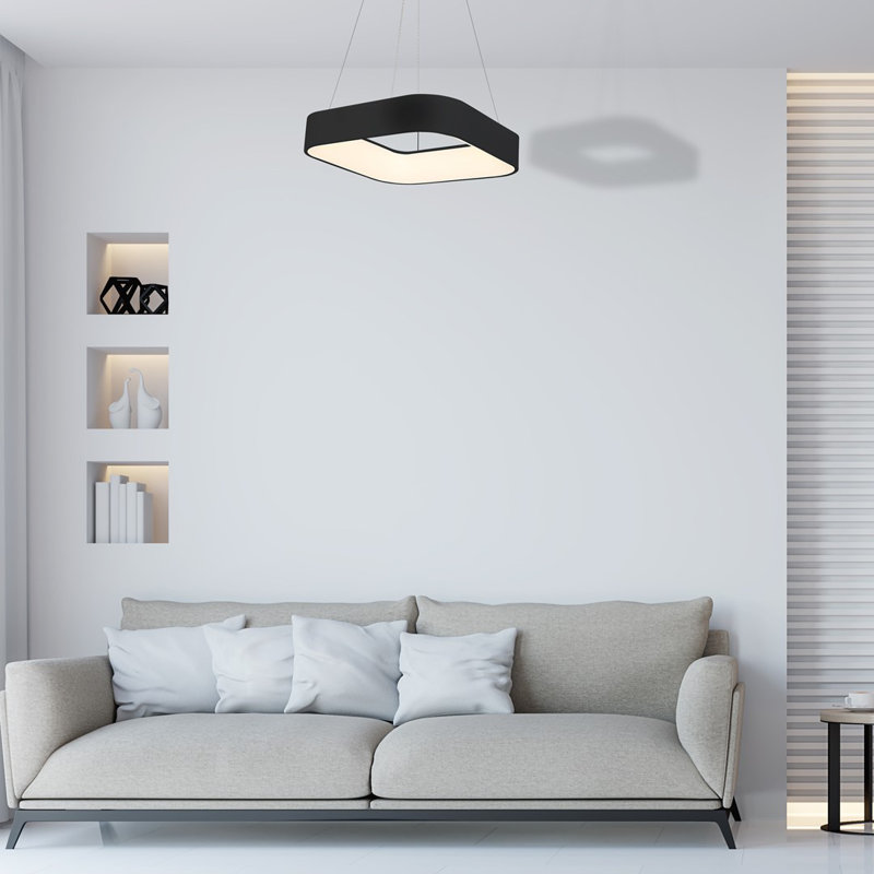 Cariana 1 - Light LED Square/Rectangle Pendant, Black