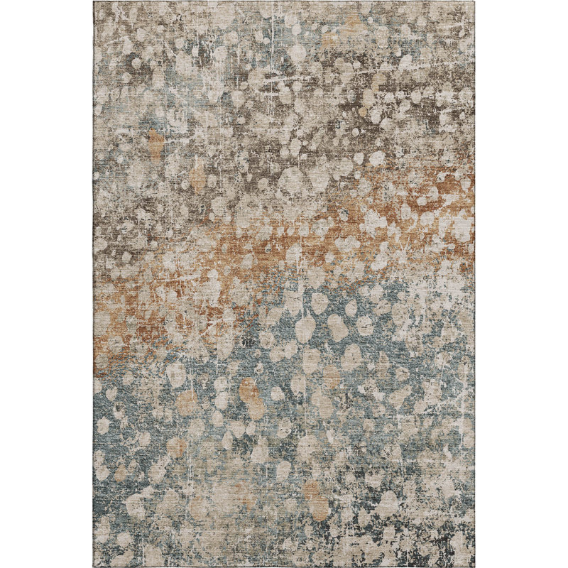 Premium Machine Washable Mayfield Abstract Rug, 5' x 7'6", Putty