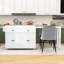 Limbrey Expandable Kitchen Island on Wheels with 2 Drawers and 2 Cabinets-1780791768
