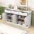 Farmhouse Sideboard with 3 Drawers, Adjustable Shelves and Open Storage-796955837