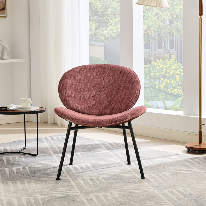 Chaise longue coquille rouge, assise large, construction, utilisation durable de la pâte de haricots, conception élégante, touche décorative
